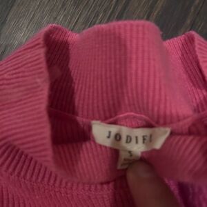 JODIFL Vibrant Pink Turtleneck Sweater
